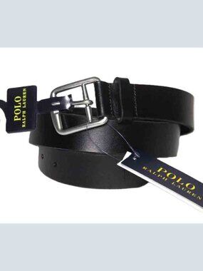 POLO RALPH LAUREN Black Leather Belt Men's Size 32 (FITS 30)
